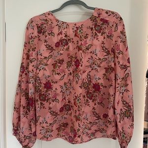 LOFT floral blouse pink size S